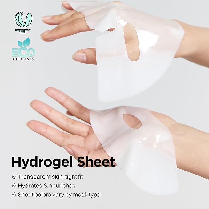 DERMAL Hydrogel Melting Mask Variety Pack 4 Sheets - Korean Overnight Face Mask Set with Collagen, Hyaluronic, PDRN, Vitamin - Glass Skin Jelly Gel for All Skin Concerns - K-Beauty Ritual
