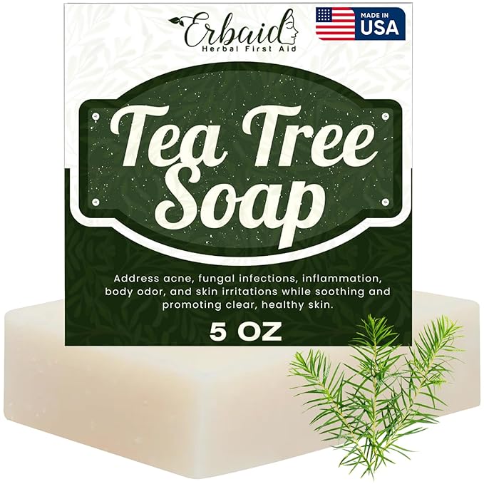 Tea Tree Soap – Natural Defense Tea Tree Oil Wash Bar for Face & Body – Remedy Soap Fights Acne, Skin Irritation, and Prevents Breakouts – Deeply Cleansing, Hydrating Cleanser for Calm, Fresh Skin