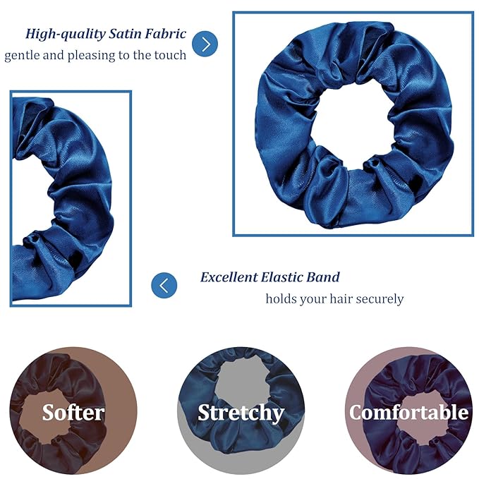 Silk Satin Scrunchies for Women Girls 36 PCS Hair Scrunchies Silk Satin Hair Ties for Thick Hair Bulk Hair Ties Hair Accessories