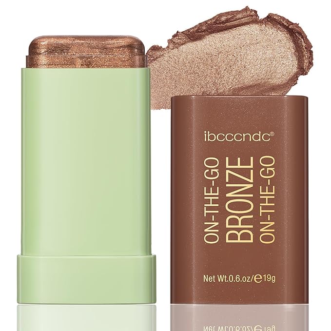 Highlighter Makeup Stick - Blush Highlighters Makeup Stick for Face & Body, Natural Silky Shimmer Highlight, Bendable Long Lasting Cream Korean Highlighter (#A04 Beach Glow)