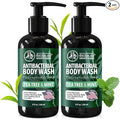 Antibacterial Body Wash - Antibacterial Soap And Tea Tree Body Wash For Jock Itch, Athletes Foot, Eczema And Back Acne - Anti Bacterial Body Soap For Men And Women Safe For All Skin Types - 2 Pack