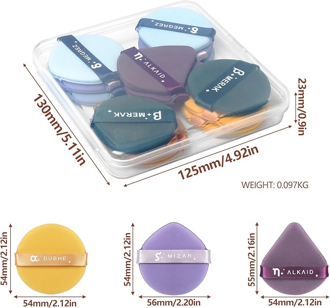 14Pcs Air Cushion Makeup Sponges for Foundation Concealer Teardrop Mix Setting Powder Puff Makeup Cushion Puff Foundation Sponge Blender Sponge for Liquid, Cream, and Powder