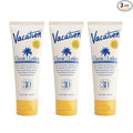 Vacation Classic Sunscreen Lotion SPF 30, Water-Resistant, Lightweight, Transparent on All Skin Tones, Dermatologist-Tested, Vegan, Travel Size, 3.4 Fl. Oz. (Value Pack of 3)