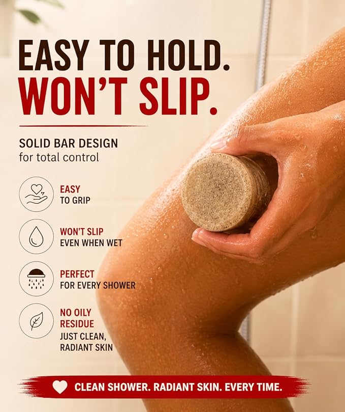 Morava Body Scrub Bar – Solid Sugar Body Scrub with Coffee & Sugar, Exfoliating & Moisturizing Body Scrub, Plastic-Free, Grapefruit & Ginger, 3.17 oz