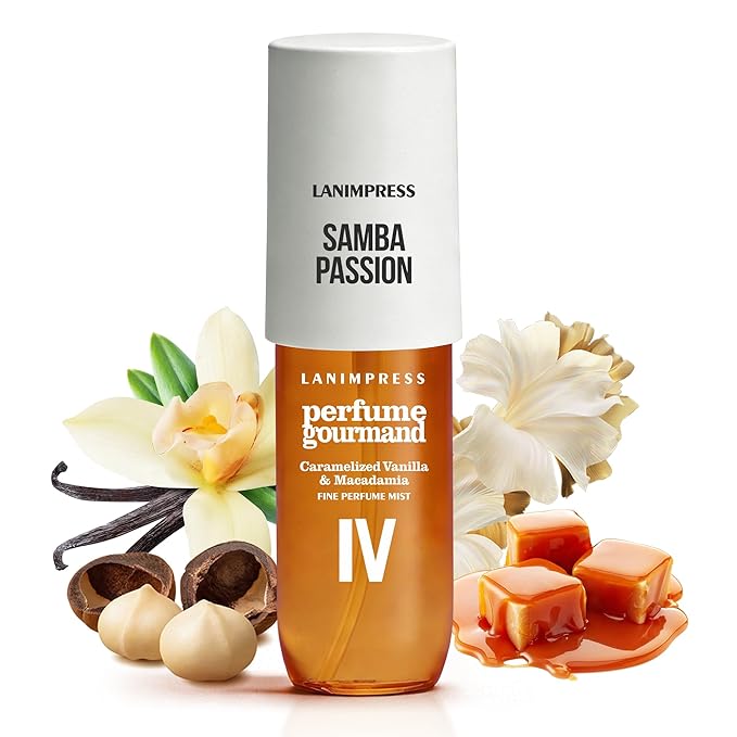 3 FL OZ No.4 Hair Mist and Body Spray for Women,Eau De Parfum, Amber Gourmet Perfume, Sweet Scent– With Notes of Roasted Macadamia Nuts,Caramel Vanilla,Coconutblossom, Travel Size Fragrance