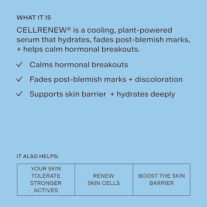 CLEARSTEM - CELLRENEW - Collagen Stem Cell Serum - Acne + Youthful Skin Face Serum - Hyaluronic Acid, Reishi, Aloe Vera - Facial Skin Care Products - Gluten Free, Cruelty Free - 1.35 Fl Oz / 40 mL