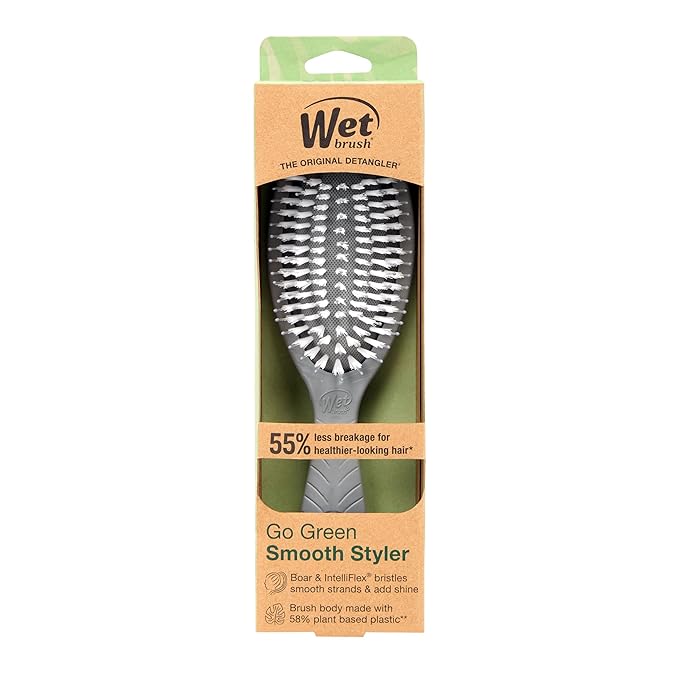 Wet Brush Go Green Charcoal Infused Detangling Hair Brush - Pain-Free Ultra-Soft Detangler Bristles Glide Through Tangles with Ease - Protects Against Split Ends