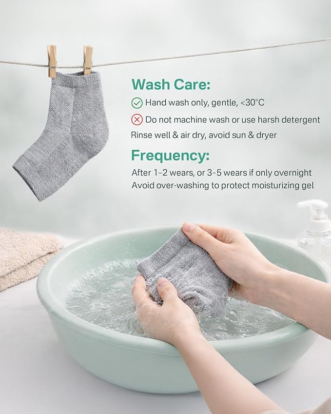 4 Socks Moisturizing Socks for Women, Silicone Socks & Gel Socks, Heel Socks for Dry Cracked Feet, Heel Protectors for Cracked Heel Treatment, Foot Care Socks, Toeless Socks for Women and Men, Gray