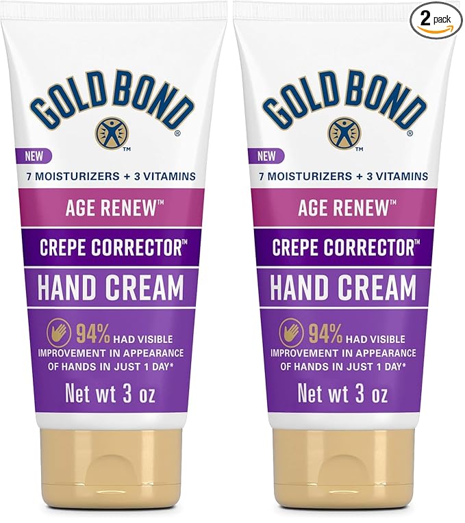 Gold Bond Age Renew Crepe Corrector Hand Cream, Replenishing & Smoothing Formula, 3 oz. (Pack of 2)