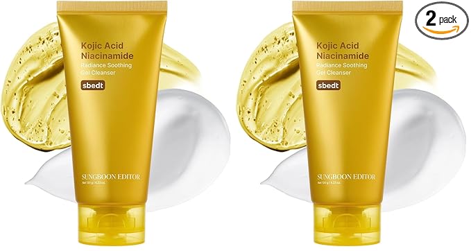SUNGBOON EDITOR Kojic Turmeric Capsule Brightening Cleanser for Uneven Spots, Acne-prone Skin & Blackhead | Low pH Gentle Gel Face Wash | Kojic Acid & Niacinamide | Korean Skincare (Pack of 2)