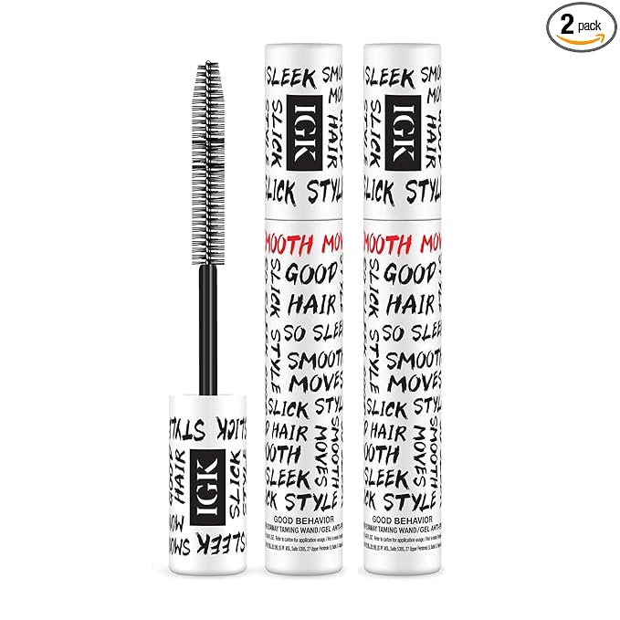 IGK Good Behavior Frizz & Flyaway Taming Wand (Pack of 2) | Instantly Smooths Flyaways, Slicks Back Styles & Details Edges | 24-Hour Frizz Control | Vegan + Cruelty Free