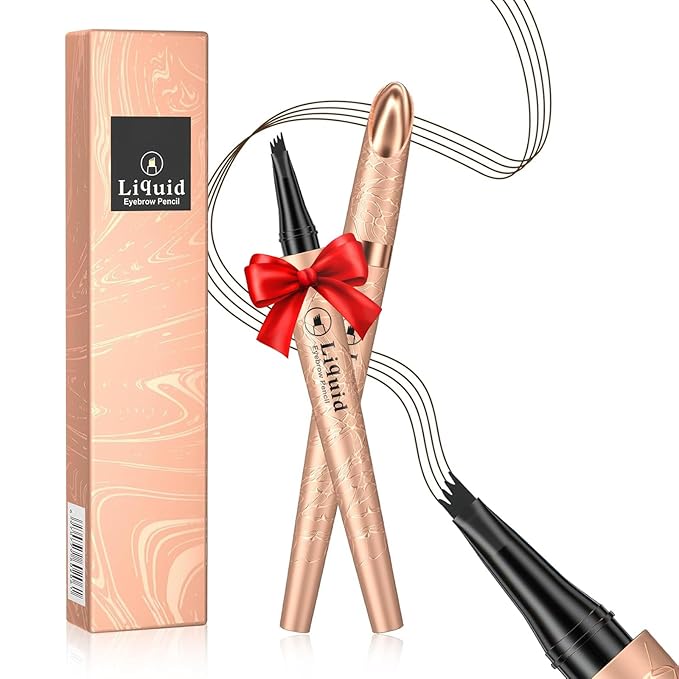 Microblading Eyebrow Pen - Eyebrow Pencils for Women, Long Lasting Waterproof Brow Pencil With Micro-Fork Tip Applicator and Stays on All Day，Gift for Women (Dark Brown)