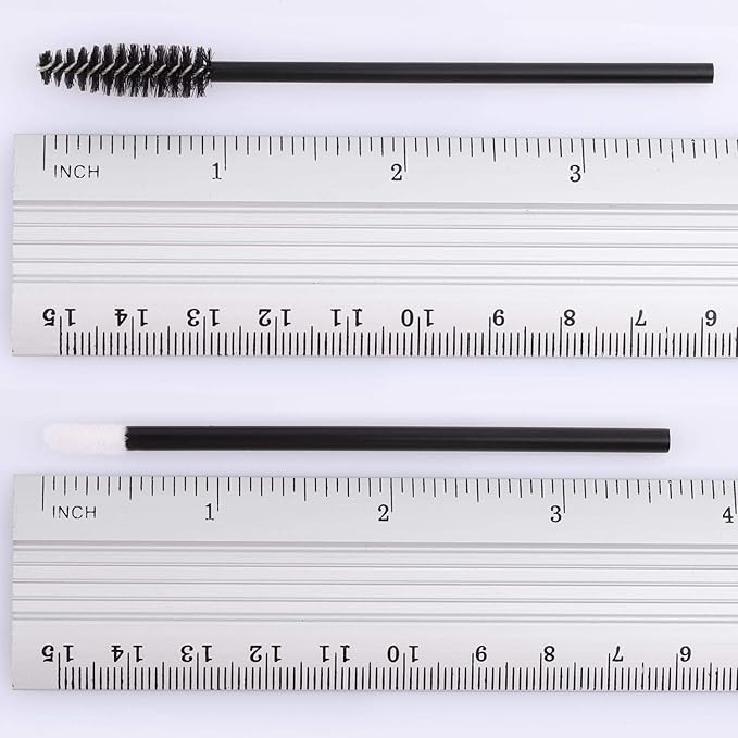 Tbestmax 200 Disposable Mascara Wand Spoolies and Lip Brushes, Lipstick Lipgloss Applicator for Eyebrow Eyelash Extension Makeup Kits Black