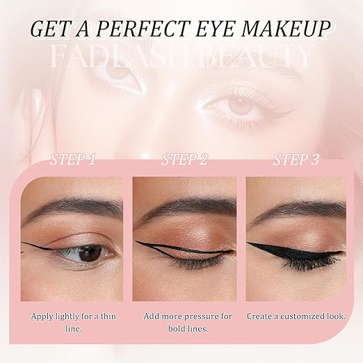 Eyeliner Liquid Eyeliner with Fine Brush for Smooth Application, Waterproof & Smudge-Proof Eye Liner, Long-Lasting Makeup, Highly Pigmented Black Eyeliner Pencil, Cruelty-Free & Vegan, 0.6ml