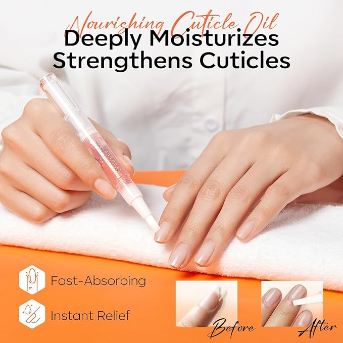 Modelones Cuticle Remover Kit Cuticle Remover Liquid & Cuticle Oil Pen Cuticle Care Kit w/Cuticle Trimmer Cuticle Pusher & Cuticle Nipper for DIY Nail Manicure Set Removedor de Cuticula for Nail Care