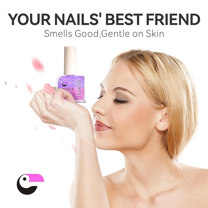 Gelike EC Nail Cuticle Oil - Lavender Scent Dual Color Nail Moisturizing With Jojoba Vitamin B & E for Nail Bed ＆ Damaged Nails Repair Treatment - Cuticle Cream for Nail Growth and Strength(16ml)