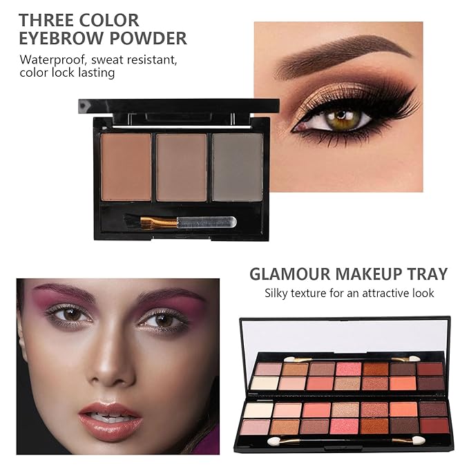 MTDXILTAI makeup sets for women,Professional Makeup Kit with Eyeshadow Palette,Brushes Set, Foundation, Lip Gloss, Travel Bag, Complete Beauty Set (Colorful bag)