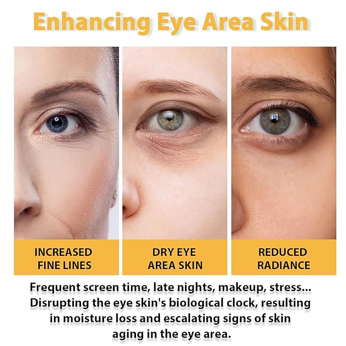 Daytime Eye Cream with 2% Jojoba Oil Anti-Wrinkle Anti-Aging Moisturizing Under Eye Cream 1% Caffeine | Fight Fatigue, Dark Circles & Puffiness (3 Pack 15g Each)