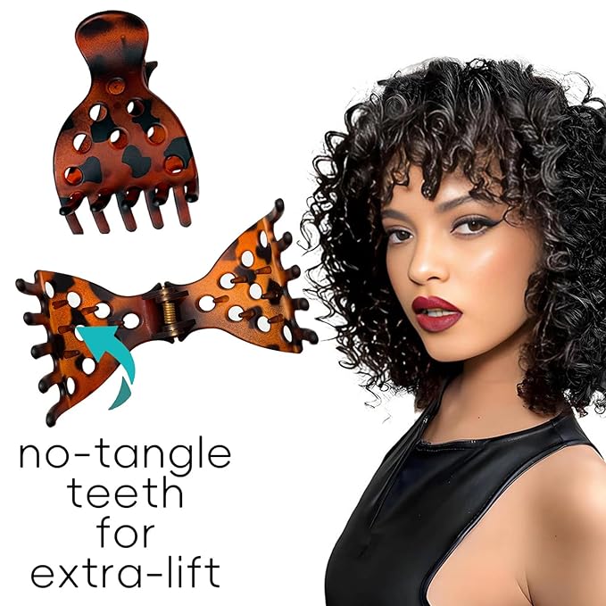 8 Hair Volume Clip for Thick Hair, Root Clips for Curly Hair Volume, Claw Clips for Women Root Lifting for Curl （Tortoise）