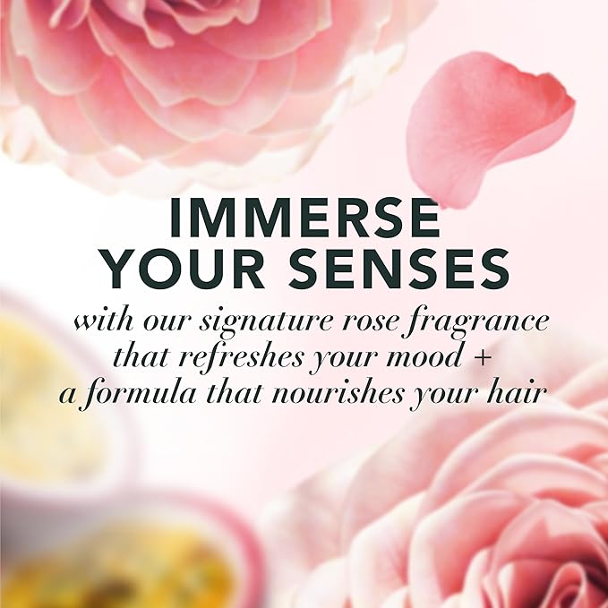 Herbal Essences Shampoo, Rose Hips + Passionfruit - Smooth Collection, Shiny Hair with Vitamin E & Jojoba, Safe for Color Treated Hair, Floral Scent, Cruelty-Free, Dermatologist-Tested, 29.2 Fl Oz