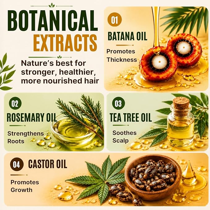 Batana Oil Shampoo for Hair Growth & Strength - Rosemary & Castor Oil Sulfate-Free Shampoo for Thinning, Dry, & Damaged Hair for Men and Women - Supports Thicker-Looking Hair | 16 fl oz TRUÉ PURSUÉ