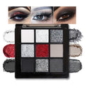 CAKAILA Smokey Black Red Eyeshadow Palette,9 Colors Dark Shimmer Matte Metallic Makeup Pallet,Make Up Kit for Halloween Parties Christmas Joker Vampire Clown,Long Lasting Waterproof