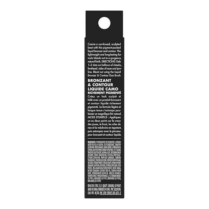 e.l.f. Camo Liquid Bronzer & Contour, Silky Pigmented Formula, Long-Lasting Glow for A Sun-Kissed, Sculpted Finish, Vegan & Cruelty-Free, 10.5 Rich