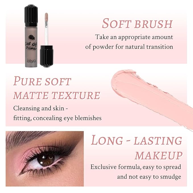 Liquid Eyeshadow, Long-Lasting Matte/Pearlescent eyeshadow, Cut Crease Eyeshadow Gel, High-Pigmented for Bold Eye Makeup, for day-to-night transitions (Smoky Pink, Matte)