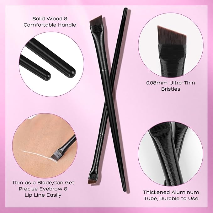 Brow Mapping Kit includes 10m X Black&White Mapping String, 50pcs Eyebrow Ruler Stickers,White and Light Beige Brow Concealer & 2 Brow Brushes, Eyebrow Pencil Razor Sharpener and Instruction