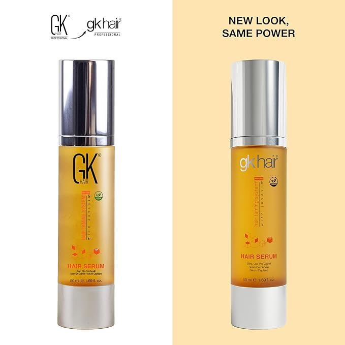 GK HAIR - Hair Oil Serum 1.69 Oz - Smooth Frizz Control & Shine Enhancement - Dry, Frizzy, Damaged & Dull Hair - Argan Oil Hair Serum with Plant Based Protein and Natural Silicones Lightweight Finish