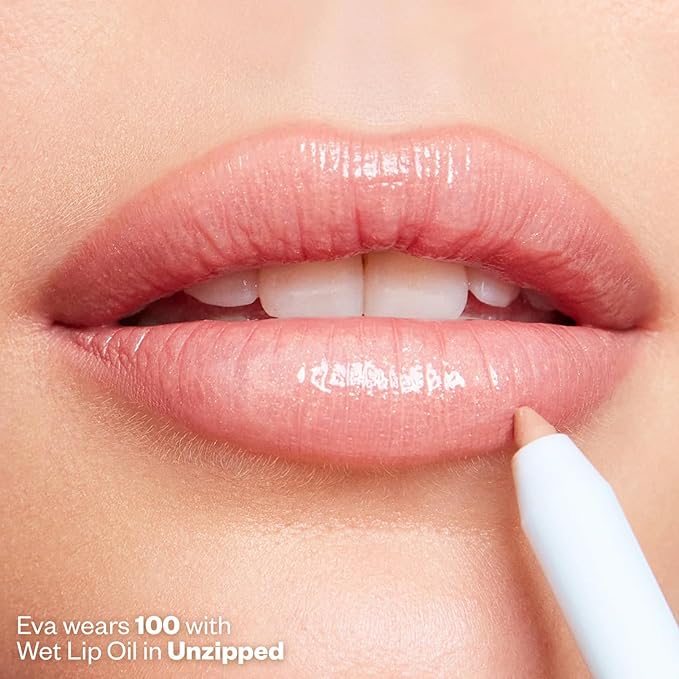 Kosas Hotliner Retractable Lip Liner Pencil with Built-In Brush & Sharpener - Easy Contouring, Hydrating, Long-Lasting - Pigmented Creamy Texture for Plumping Lips - Hyaluronic Acid & Konjac -100