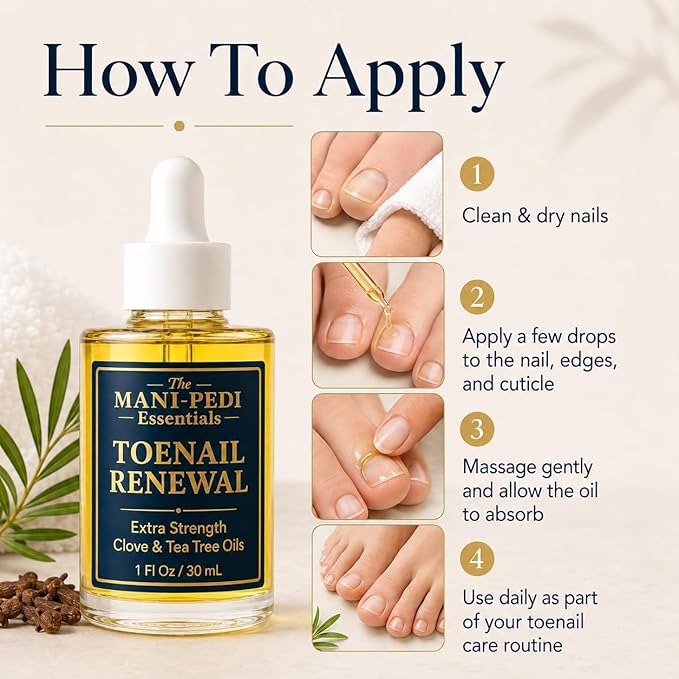 TMPE Toenail Renewal Serum. Extra Strength formula with Natural Power of Clove & Tea Tree Oils. 100% Pure & Natural - 1 Fl Oz