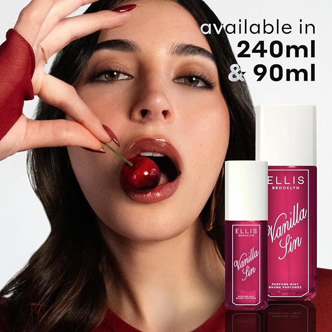 Ellis Brooklyn VANILLA SIN Perfume Mist, Gourmand Scent with Black Cherry, Freesia & Bourbon Vanilla, Vegan, Cruelty-Free, Sustainable Ingredients, Made in USA, 240ml/8.1 fl oz