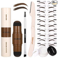 UCANBE 25PCS Eyebrow Stamp Stencil Kit With Dual-Color Eyebrow Stamp Pomade,20 Reusable Eyebrow Stencils,Finising Powder,Brush,Eyebrow Razor,Zipper Pouch,Waterproof Eye Brow Stamping and Shaping Kit05