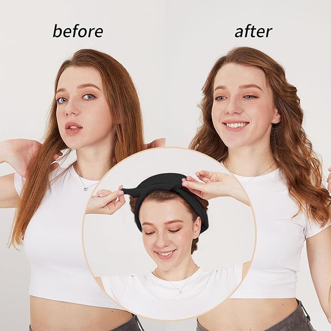 Heatless Curls Overnight Hair Curlers to Sleep In Overnight Curls for Women Heatless Hair Curler for Long Hair Overnight Headband （Black）