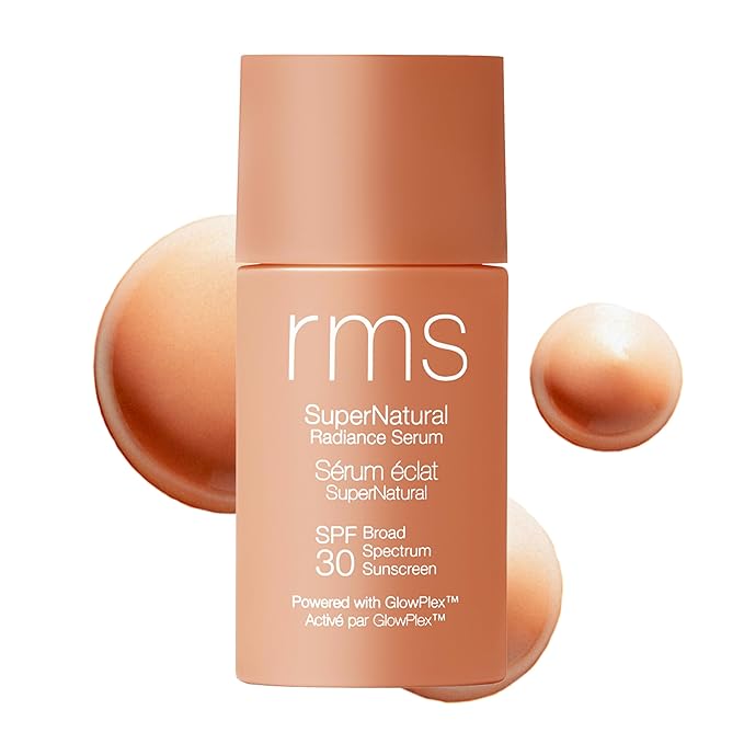 RMS Beauty Supernatural Radiance Serum SPF 30 - Lightweight Hydrating Facial Sunscreen with Antioxidants Natural Glow Enhancer Broad Spectrum UVA/UVB 1 oz