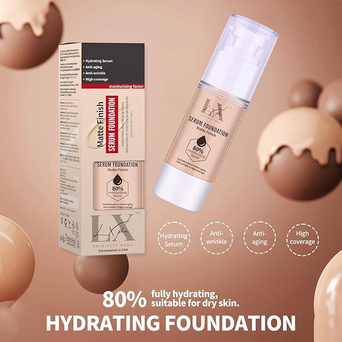 Moisturizing Foundation with 1% Hyaluronic acid, Deep Hydration & High Coverage Serum Foundation for A Smooth & Satin Finish #209