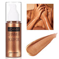 UCANBE Body Shimmer Oil 100ml, Moisturizing Body Glow Glitter Oil, Waterproof Shimmering Luminizer Liquid Illuminator Highlighter, Tinted Shimmer Lotion Glowing Bronzer Makeup(Golden Brown)