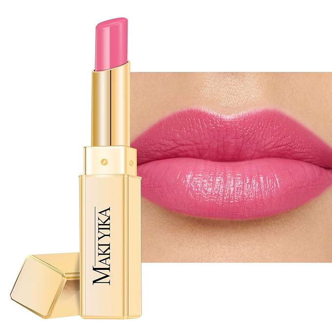 MAKI YIKA Moisture Pink Lipstick for Women Hydrate Tinted Lip Balm for Mother's Day Dry Cracked Lips Sheer Lipstick Lip Tinted Glossy Finish,MA062 Pastel Pink