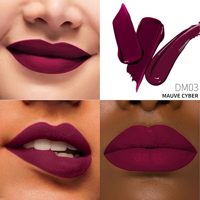 Depuplum Mauve Lipstick Matte for Women Superstay Long Lasting Red Lipstick Smudgeproof Liquid Lipsticks Cruelty Free Lip Makeup for Mother's Day,DM03 Mauve Cyber