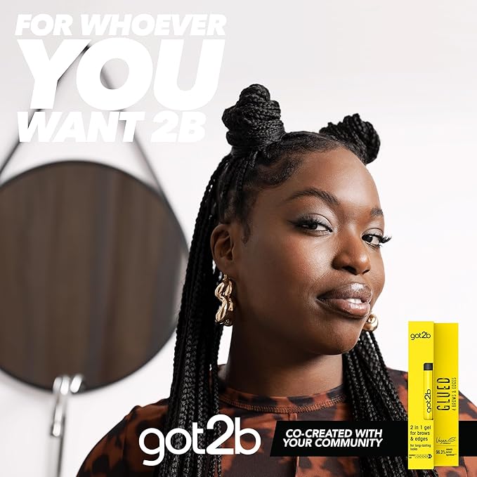 got2b Glued for Brows & Edges 2 in 1 Wand Eyebrow Gel, 72hr Hold, No White Residue or Stickness, Vegan, Silicone Free, Alcohol Free, 16 ml