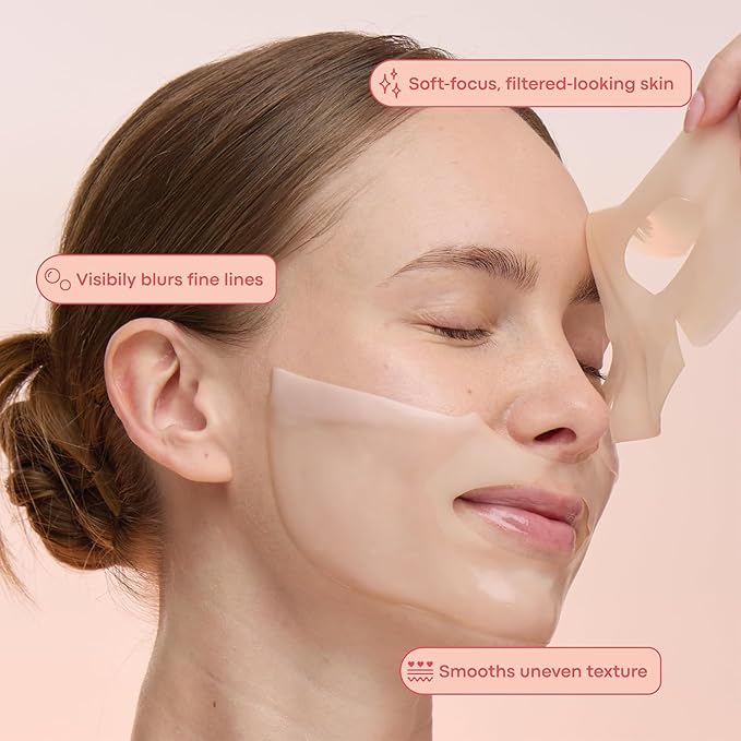 TONYMOLY Mask Melt Blurring Hydrogel Overnight Face Mask 4-Pack, Peptide Sheet Masks with Syn-Ake, Argireline & Phyto-Mucin to Smooth Fine Lines, Firm Skin & Boost Hydration