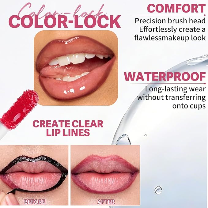 4Pcs Peel Off Lip Liner Stain Set - Long-Lasting, Smudge-Proof, Waterproof Nude Matte Lip Tint, Non-Fading Peel Off Brown Lip Line Color, Effortless Precision & Full Coverage, Overline Lip Combo