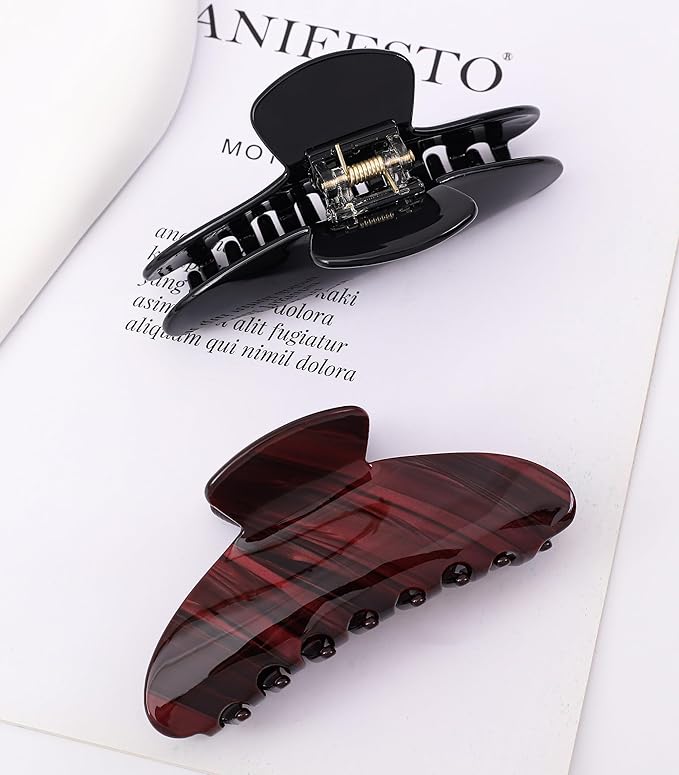 2 Pack Acetate Hair Claw Clips for Women 4 Inch Large Claw Hair Clips for Thin to Thick Hair