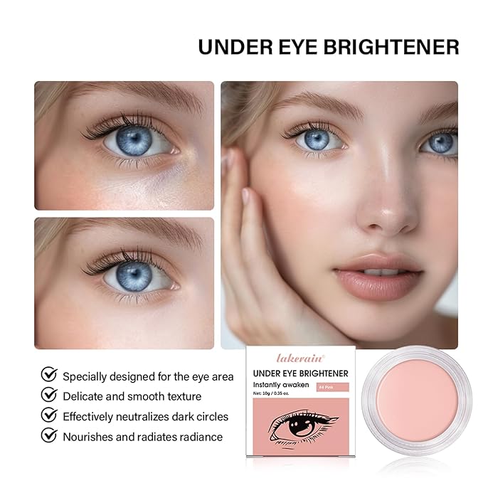 Under Eye Brightener & Concealer - Hydrating Color Corrector for Dark Circles, Lightweight Undereye Brightening Cream with Hyaluronic Acid & Shea Butter, Smooth & Blendable (Warm Nude, 1)