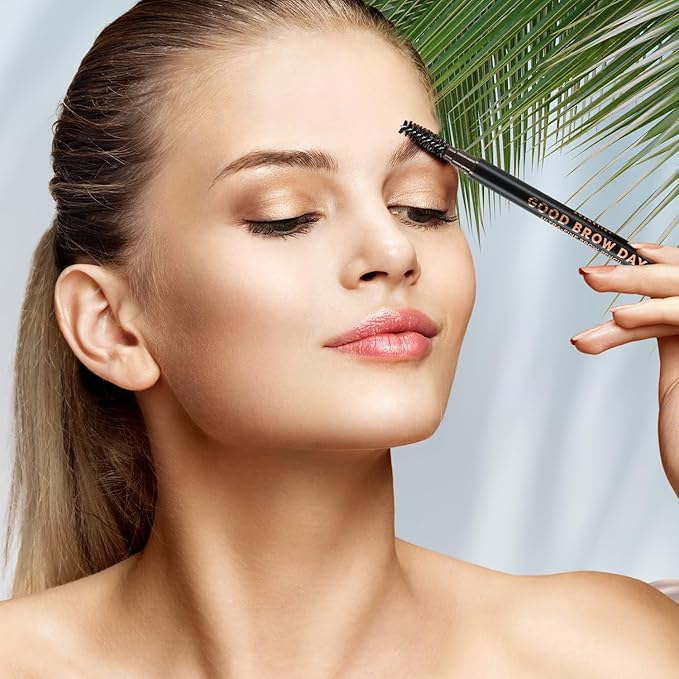 Profusion Cosmetics Dual-Ended Ultra-Fine Eyebrow Pencil -Good Brow Day Long-Wearing Brow Definer with Spoolie Brush for Blonde, Brown & Black Hair, Instant Brow Fixing Beauty Tool, Dark Brown