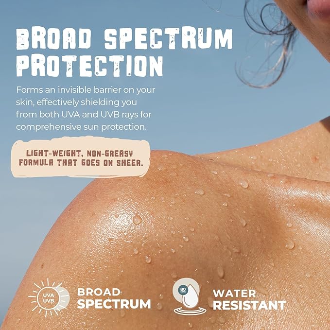 Happy Ocean Reef Safe Sunscreen SPF 45 – Biodegradable Zinc Oxide, Wet Boost Technology, Water Resistant 80 Min, Travel Size 2.5 oz