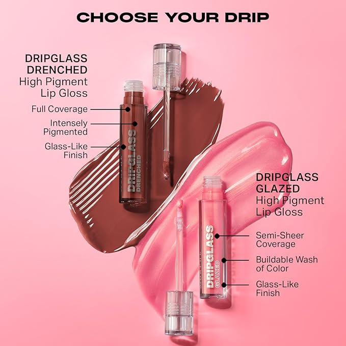 MORPHE Dripglass High Shine Lip Gloss - Semi-Sheer or Full Coverage Lip Color with Glass-Like Shine and Nonsticky Finish - Infused With Squalane & Vitamin E - Raspberry Reflection (0.13 Fl Oz)