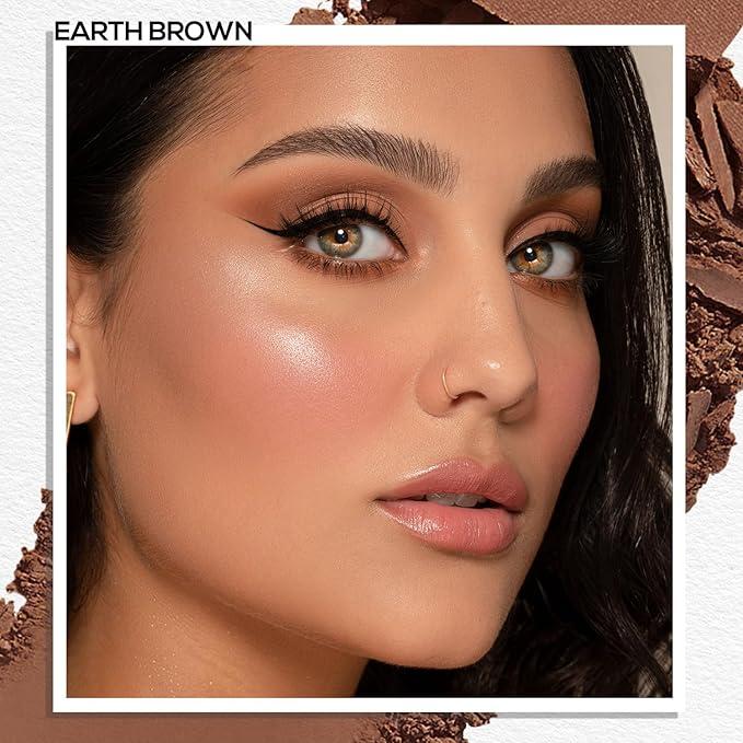 MAKI YIKA Earth Brown Matte Single Eye Shadow Palette for Women, Pigmented White Eyeshadow Powder for Brown Eyes, Color Stay Long Lasting Waterproof Eye Makeup Palette, #12
