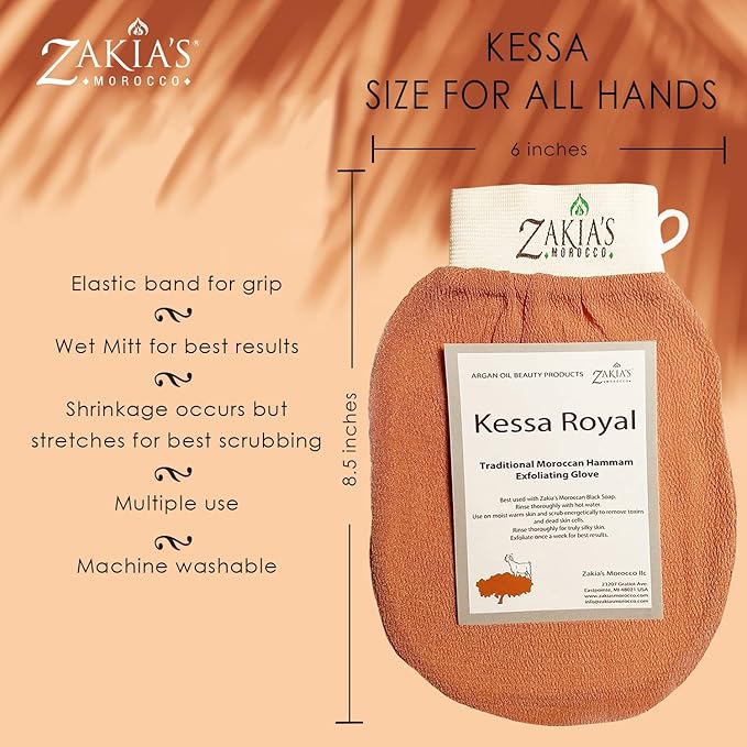Original Kessa Exfoliating Glove - Rough Blue - Microdermabrasion exfoliating mitts, Removes unwanted dead skin, dirt and grime and Keratosis Pilaris. Great for spray tan removal.